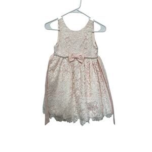 American Princess Girl's Sleeveless Light Pink Lace Flower Girl Dress Size 6X/7